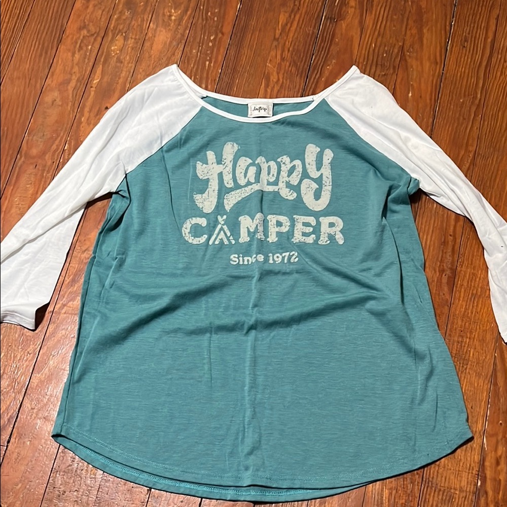 Happy Camper Raglan Tee